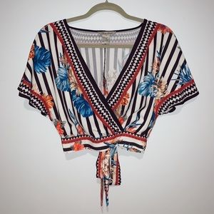 Kimono Cropped Wrap Top